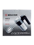 Миксер BRAYER 1302BR, ручной, 800 Вт, 5 скоростей, 2 насадки, чёрно-серый - Фото 6