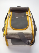 Сумка-переноска с органайзером и окном, 45×26×29 см, серо-жёлтая - Фото 4
