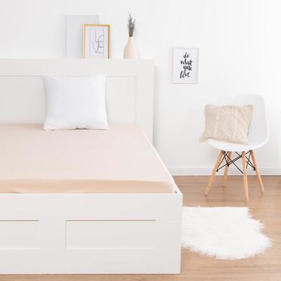 Простыня на резинке 2-спальная KUPU-KUPU, 180×200+20 см, бежевая, трикотаж