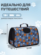 Сумка - переноска для животных «Спорт», размер L, 53×21×29 см, голубая - Фото 2