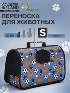 Сумка - переноска для животных «Спорт», размер S, 37.5×17×22 см, голубая - Фото 1