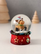 Снежный шар новогодний стеклянный «Лосик», полистоун, 4?4?6.2 см (комплект 8 шт) - фото 34423420