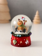 Снежный шар новогодний стеклянный «Лосик», полистоун, 4?4?6.2 см (комплект 8 шт) - фото 34423422