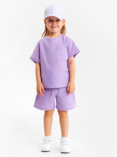 Шорты из муслина для девочек KAFTAN, рост 128 см, лиловые