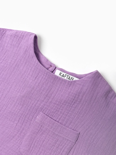 Футболка для девочки из муслина KAFTAN, лиловая, рост 116 см