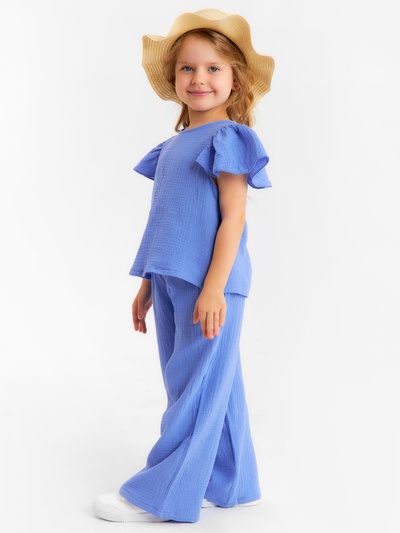 Футболка для девочки из муслина KAFTAN, фиолетовая, рост 104 см