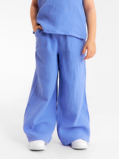 Брюки из муслина для девочки KAFTAN, рост 98 см, фиолетовые