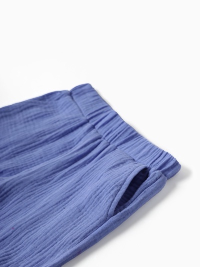 Брюки из муслина для девочки KAFTAN, синие, рост 122-128 см