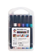 Набор акриловых маркеров 12 цветов, для рисования, в пластиковом пенале - Фото 9