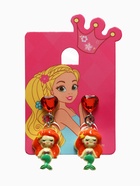 Серьги-клипсы детские «Выбражулька» русалочка с сердцем кристалл, цветные - Фото 6