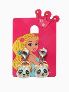 Серьги-клипсы детские «Выбражулька» панда с сердцем кристалл, цветные - Фото 5