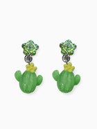 Серьги-клипсы детские «Выбражулька» кактус с звездой кристалл, зелёные - Фото 2