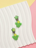 Серьги-клипсы детские «Выбражулька» кактус с звездой кристалл, зелёные - Фото 3
