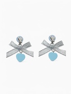 Серьги-клипсы детские «Выбражулька» сердце с бантом и кругом кристалл, голубо-серебристые - Фото 4