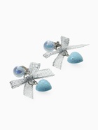 Серьги-клипсы детские «Выбражулька» сердце с бантом и кругом кристалл, голубо-серебристые - Фото 5