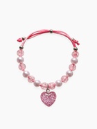 Браслет детский «Выбражулька» на затяжке, сердце с бусинами, розовый - Фото 1