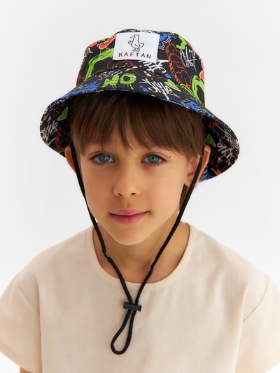 Панама для мальчика KAFTAN «Граффити», чёрная, размер 54 (3-5 лет)