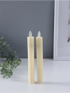 Набор светодиодных свечей, ночники LED RISALUX «Романтика», 2 шт. 3×ААА, 2.2×2.2×22 см - Фото 1