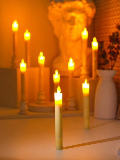 Набор светодиодных свечей, ночники LED RISALUX «Романтика», 2 шт. 3×ААА, 2.2×2.2×22 см