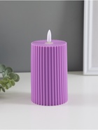 Светодиодная свеча, ночник LED RISALUX «Уют», 3×ААА, сиреневый, 7.5×7.5×12.5 см - Фото 1