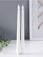 Набор светодиодных свечей, ночники LED RISALUX «Нежность», 2 шт., 2×ААА, белый, 2×2×27.5 см - Фото 2