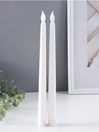 Набор светодиодных свечей, ночники LED RISALUX «Нежность», 2 шт., 2×ААА, белый, 2×2×27.5 см - Фото 6