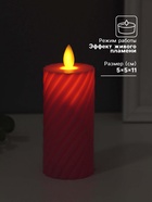 Светодиодная свеча, ночник LED RISALUX «Свидание», 3×AG13, розовый, 5×5×11 см - Фото 2