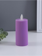 Светодиодная свеча, ночник LED RISALUX «Уют», 3×AG13, сиреневый, 5×5×11 см - Фото 6