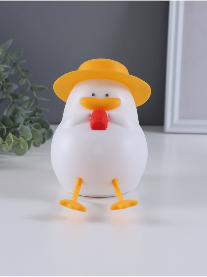 Фигурка светящаяся RISALUX «Утка в отпуске», 2 Вт, LED-ночник антистресс, RGB, USB, 10×8.5×14.5 см