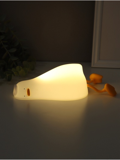 Фигурка световая RISALUX «Спящая утка», 2 Вт, LED-ночник антистресс, RGB, USB, 10×10×21 см