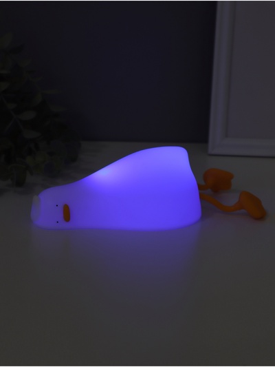 Фигурка световая RISALUX «Спящая утка», 2 Вт, LED-ночник антистресс, RGB, USB, 10×10×21 см
