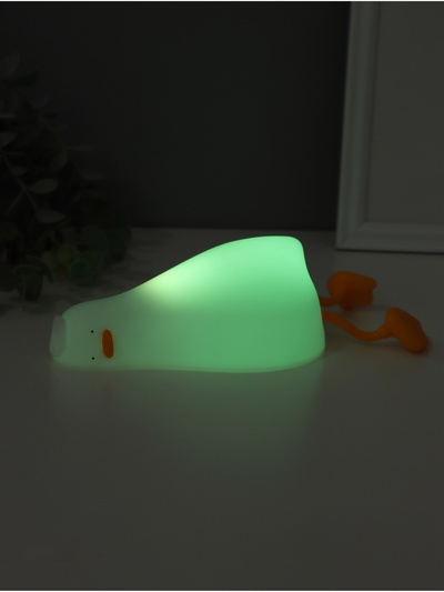 Фигурка световая RISALUX «Спящая утка», 2 Вт, LED-ночник антистресс, RGB, USB, 10×10×21 см