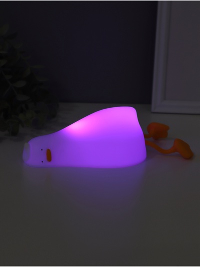 Фигурка световая RISALUX «Спящая утка», 2 Вт, LED-ночник антистресс, RGB, USB, 10×10×21 см