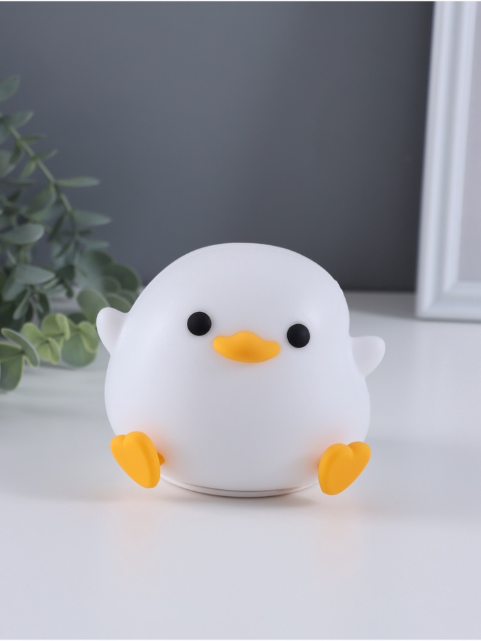 Фигурка светящаяся RISALUX «Утенок», 2 Вт, LED-ночник антистресс, RGB, USB, 10×12×9.5 см