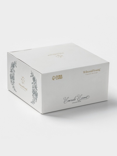 Чайная пара WY Emerald Essence, фарфор, 220 мл, белая