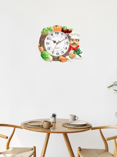 УЦЕНКА Часы настенные «Овощи», для кухни, плавный ход, d=17 см, 27×34 см, бесшумные
