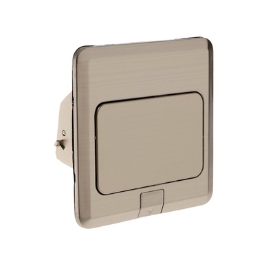 Розетка выдвижная, 16 А, одноместная, серебристая