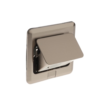 Розетка выдвижная, 16 А, одноместная, серебристая