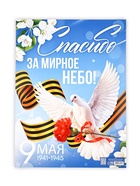 Плакат на 9 мая «Спасибо за мирное время», 30?40 см (комплект 10 шт) - фото 34423447