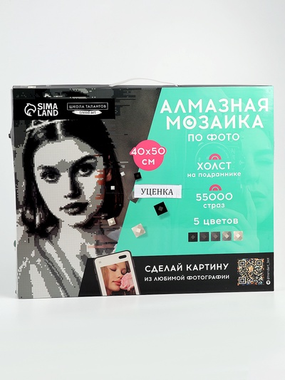 УЦЕНКА Алмазная мозаика по фото, на раме 40×50, полное заполнение, Gray