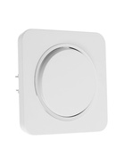 Выключатель проходной, серия Circular, 10 А, одноклавишный, скрытый монтаж, серебристая рамка, белый - Фото 2