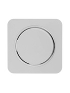 Выключатель проходной, серия Circular, 10 А, одноклавишный, скрытый монтаж, серебристая рамка, белый - Фото 3