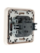 Выключатель, серия Circular, 10 А, одноклавишный, с подсветкой, скрытый монтаж, белый - Фото 4