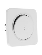 Выключатель, серия Circular, 10 А, одноклавишный, с подсветкой, скрытый монтаж, серебристая рамка, белый - Фото 2