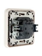 Выключатель, серия Circular, 10 А, одноклавишный, с подсветкой, скрытый монтаж, серебристая рамка, белый - Фото 4