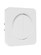 Выключатель, серия Circular, 10 А, двухклавишный, скрытый монтаж, белый - Фото 2