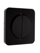Выключатель, серия Circular, 10 А, двухклавишный, скрытый монтаж, чёрный - Фото 2