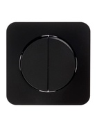 Выключатель, серия Circular, 10 А, двухклавишный, скрытый монтаж, чёрный - Фото 3