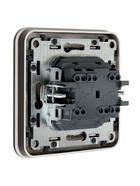 Выключатель, серия Circular, 10 А, двухклавишный, скрытый монтаж, чёрный - Фото 4