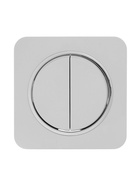 Выключатель, серия Circular, 10 А, двухклавишный, скрытый монтаж, серебристая рамка, белый - Фото 3